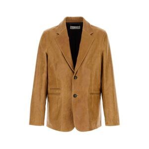 OUR LEGACY Men's Burned Sugar Leather Single-Breasted Blazer Men CAMEL Outerwear